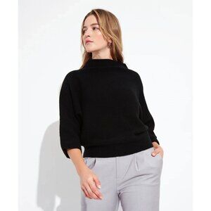 The Reset R Label Funnel Neck Cashmere Wool Dolman Sleeve Black Sweater XS